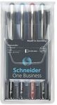 Schneider 4er-Etui Tintenroller &raquo;One Business&laquo; silber