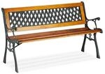 relaxdays Gartenbank im Flechtdesign, 121.5 cm