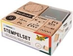 folia Holzstempel-Set &raquo;HANDMADE&laquo; braun