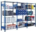 SCHULTE Lagertechnik Steckregal - Anbauregal, 100 x 60 x 250 cm, verzinkt/blau grau,