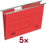bene 5er-Pack H&auml;ngemappen &raquo;Vetro Mobil&laquo; rot, 34.5x24 cm