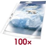Durable Prospekth&uuml;llen A4 genarbt - 100 St&uuml;ck transparent