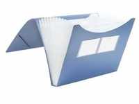 Fächermappe - 12 Fächer (stabil) blau, Foldersys, 33.4x23.5x2.8 cm