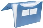 Foldersys F&auml;chermappe - 7 F&auml;cher (stabil) blau, 33.4x23.5x2.8 cm