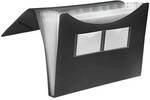 Foldersys F&auml;chermappe - 7 F&auml;cher (stabil) schwarz, 33.4x23.5x2.8 cm