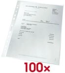Leitz Prospekth&uuml;llen &raquo;re:cycle&laquo; 4791 A4 genarbt - 100 St&uuml;ck transparent, 23x30.5