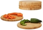relaxdays 6er-Pack Fr&uuml;hst&uuml;cksbrettchen 25 cm braun