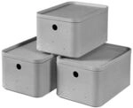 Curver Aufbewahrungsboxen-Set &raquo;BETON S&laquo; 24,5/13,0/16,9 cm 3 St&uuml;ck 4.0 L grau,