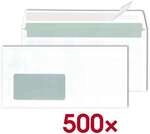 Mailmedia Briefumschl&auml;ge DIN lang mit Fenster 500 St&uuml;ck wei&szlig;, 22x11 cm