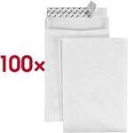 Tyvek 100er-Pack Faltentaschen &raquo;Expander&laquo; B4 ohne Fenster wei&szlig; wei&szlig;, 25x35.3 cm