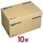 Elba Ordner-Container mit Klappdeckel &raquo;tric system&laquo; - 10 St&uuml;ck braun, 54.5x32x36