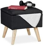 relaxdays Hocker mit Stauraum schwarz