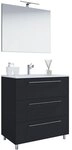VCM Morgenthaler 3-tlg. Badm&ouml;bel-Set &raquo;Schubo&laquo; 60 cm 3 Sch&uuml;be schwarz