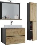 VCM Morgenthaler 4-tlg. Badm&ouml;bel-Set &raquo;Lendas L&laquo; 80 cm grau