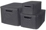 Curver Aufbewahrungsboxen-Set &raquo;STYLE&laquo; 3 St&uuml;ck (6 L / 18 L / 30 L) beige, 25x45 cm