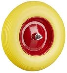relaxdays 2er-Set Schubkarrenrad Vollgummi mit Achse gelb