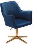 Wohnling Esszimmerstuhl Samt drehbar blau, 55x97x42 cm