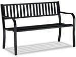 relaxdays Gartenbank mit Metallstreben schwarz schwarz, 121 cm