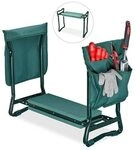 relaxdays Kniebank mit Taschen 2 in 1, 60x50x27.5 cm