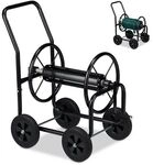 relaxdays Schlauchwagen Metall schwarz silber