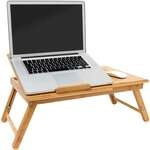 relaxdays Betttablett Bambus mit Leseklappe 72,5 cm breit braun