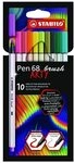 Stabilo 10er-Pack Filzstifte &raquo;Pen 68 brush ARTY&laquo; wei&szlig;