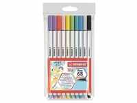 10er-Pack Faserschreiber »Pen 68 brush«, Premium-Filzstift mit flexibler Pinsels,