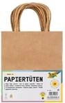 folia 20er-Pack Papier-Tragetaschen Gr&ouml;&szlig;e M - naturfarben braun, 18x21x8 cm