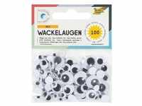 100 selbstklebende Wackelaugen - 6 verschiedene Größen, folia