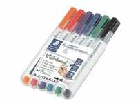 6er-Etui Whiteboard Marker »Lumocolor compact« 6 Farben schwarz, Staedtler