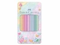 12er-Pack Buntstifte »Sparkle Pastell« mit Metalletui braun, Faber-Castell