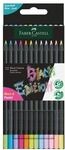 Faber-Castell 12er-Etui Bunststifte &raquo;Black Edition neon + pastell&laquo; schwarz