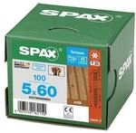 SPAX Terrassenschrauben &raquo;T25 Zylinderkopf Edelstahl A2&laquo; 5 x 60 mm 100 St&uuml;ck silber