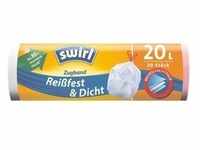 20 Müllbeutel »Reißfest & Dicht« mit Zugband 20 l transparent, Swirl