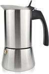 Milu Espressokocher Edelstahl 4 Tassen silber, 9x18.5x9 cm