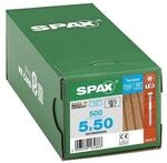 SPAX Terrassenschrauben T25 Zylinderkopf Edelstahl A2 5 x 50 mm 500 St&uuml;ck silber