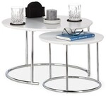 relaxdays 2er-Set Beistelltisch wei&szlig; wei&szlig;