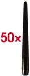 Papstar 50 Gastrokerzen schwarz 25 cm Leuchterkerzen schwarz