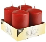Papstar 4er-Pack Stumpenkerzen &Oslash; 50 mm rot