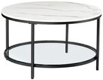 VASAGLE Beistelltisch marmor / wei&szlig; 80/80/46 cm mehrfarbig, 46x80 cm