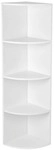 VASAGLE Eckregal wei&szlig; 40/30/129,5 cm, 40x129.5x30 cm