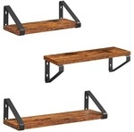 VASAGLE Wandregale-Set braun / schwarz 40/12/11 cm braun