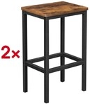 VASAGLE 2er-Set Barhocker LBC65X braun braun