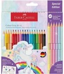 Faber-Castell (Schule) 24-er Pack Buntstifte &raquo;Colour Grip&laquo; mit Einhorn-Stickern