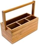 relaxdays Schreibtisch Organizer Bambus 4 F&auml;cher braun, 25x20x11.5 cm