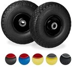 relaxdays 2er-Set Sackkarrenrad Vollgummi 3.00-4 Zoll mit Stahlfelge schwarz