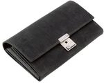 Alassio Kellnerb&ouml;rse - Leder grau grau, 18.5x9.5 cm