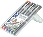 Staedtler 6er-Etui Pigment Liner &raquo;308&laquo; 0,5 mm silber