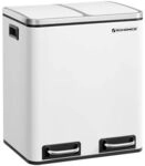 Songmics Abfalltrenner 2 F&auml;cher 30 L wei&szlig;, 41x47x31.5 cm