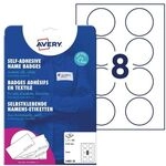 Avery Zweckform Selbstklebende Textilschild-Namensschilder &Oslash;:65 mm wei&szlig; (L4881-20)